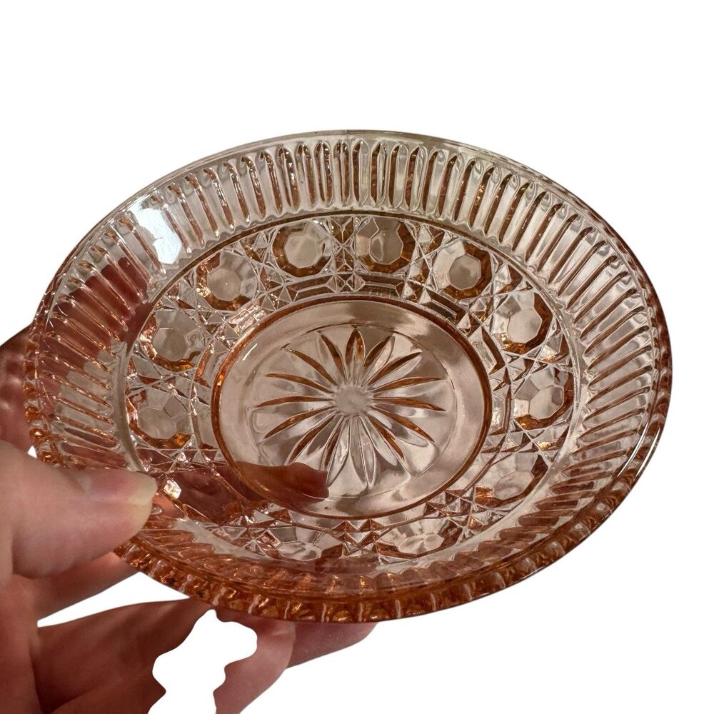 Vintage Indiana Glass ~ Windsor Pink Mayonnaise Bowl